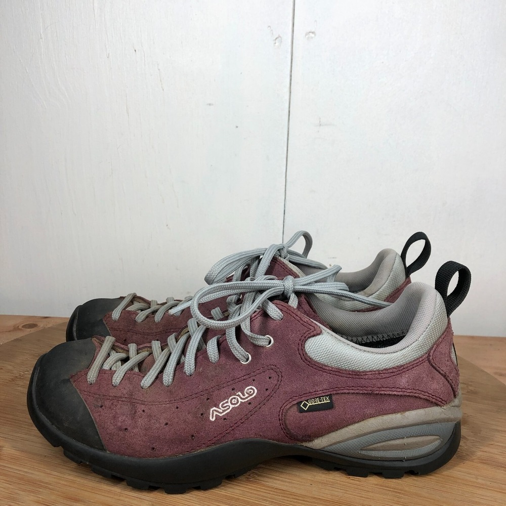 Asolo shiver Womens size 7 shoes red suede waterproof approach hiking sneakers